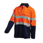 Shirt L/S Cotton Drill 190gsm 3M Tape Hi Vis Orange/Navy 2XL 2002 60015966 2002ON2XL