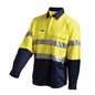 Shirt L/S Cotton Drill 190gsm 3M Tape Hi Vis Yellow/Navy 2XL 2002 60015977 2002YN2XL