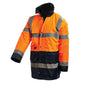 Jacket PU Coated Hi Vis 3M Tape 3/4 Length Orange/Navy 2XL 3002 60016087 3002ON2XL