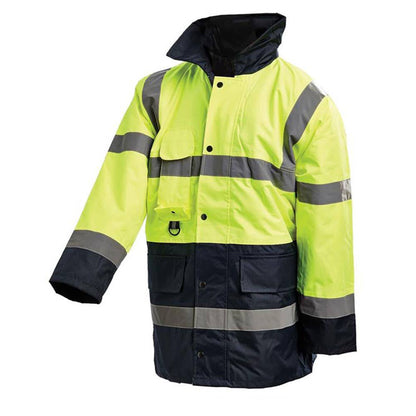 Jacket PU Coated Hi Vis 3M Tape 3/4 Length Yellow/Navy 2XL 3002 60016096 3002YN2XL