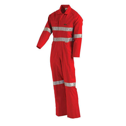 Coveralls Cotton 220gsm Hi Vis Velcro Fly 3M Tape Red 102R 4003 60016211 4003R102R