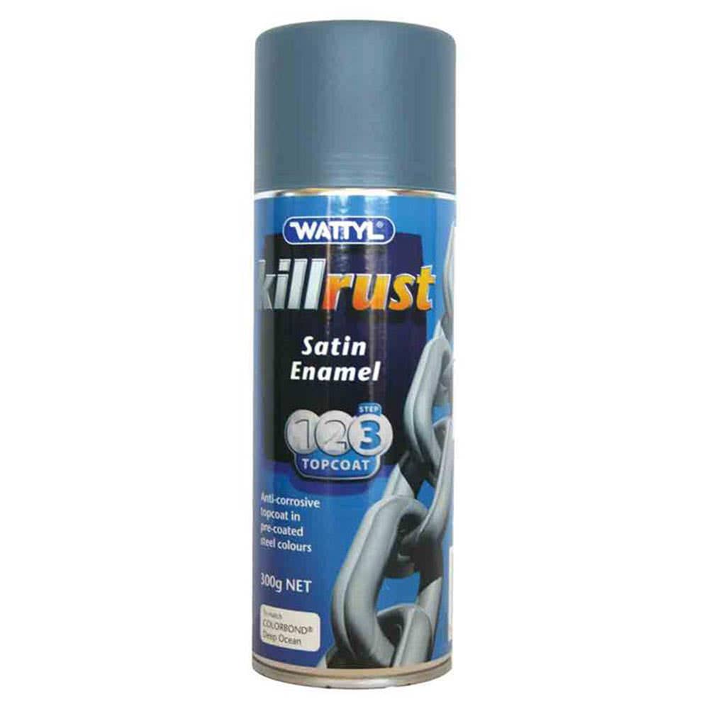 Paint Killrust Enamel Satin Deep Ocean Aerosol 300g Wattyl 60016675 115302.530