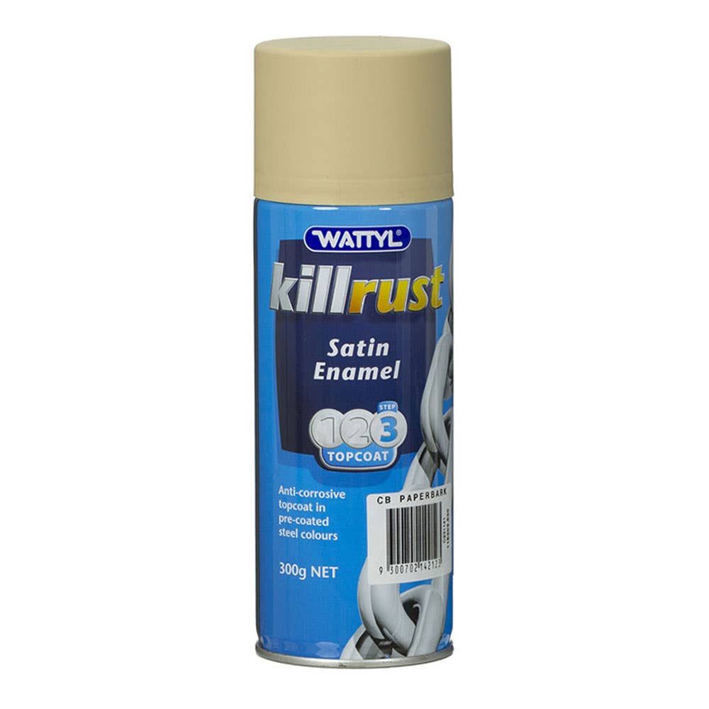 Paint Killrust Enamel Satin Paperbark Aerosol 300g Wattyl 60016676 115303.530