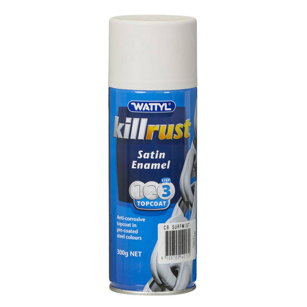 Paint Killrust Enamel Satin Surfmist Aerosol 300g Wattyl 60016677 115304.530