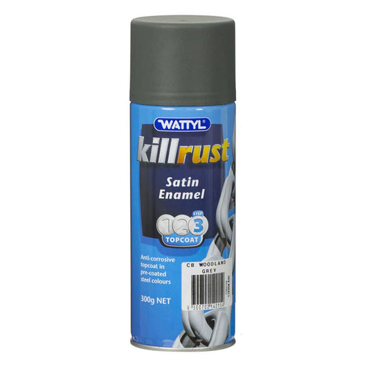 Paint Killrust Enamel Satin Woodland Grey Aerosol 300g Wattyl 60016679 115306.530