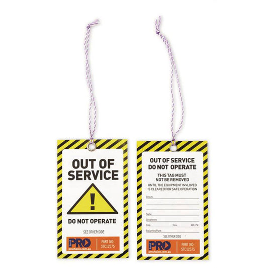 Tag CAUTION Safety Yellow Non Tear 125 x 75mm ProChoice 60016832 STC12575