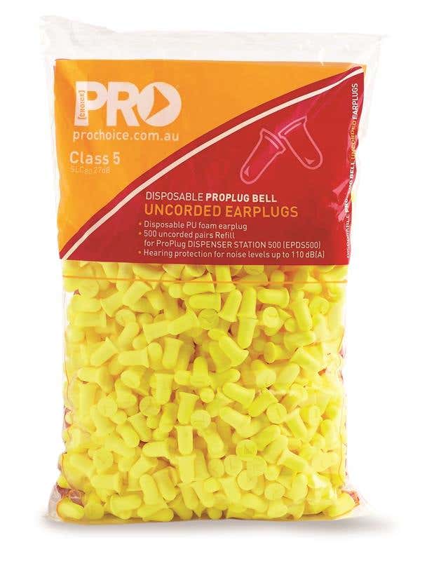Earplugs Uncorded 27db Class 5 Proplug Bell Refill Prochoice Pk 500 60016861 EPYU500R
