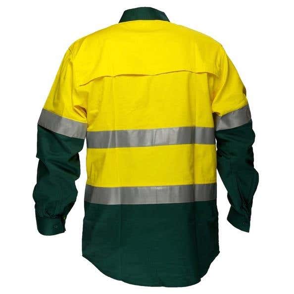 Shirt L/S Cotton Drill 155gsm 3M Tape Hi Vis Yellow/Green 2XL 60016911 MA801-Y/G-2XL