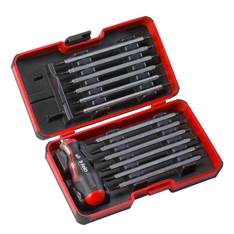 Screwdriver Set 12 Interchangable Double Ended Blade Felo 60018940 6081306