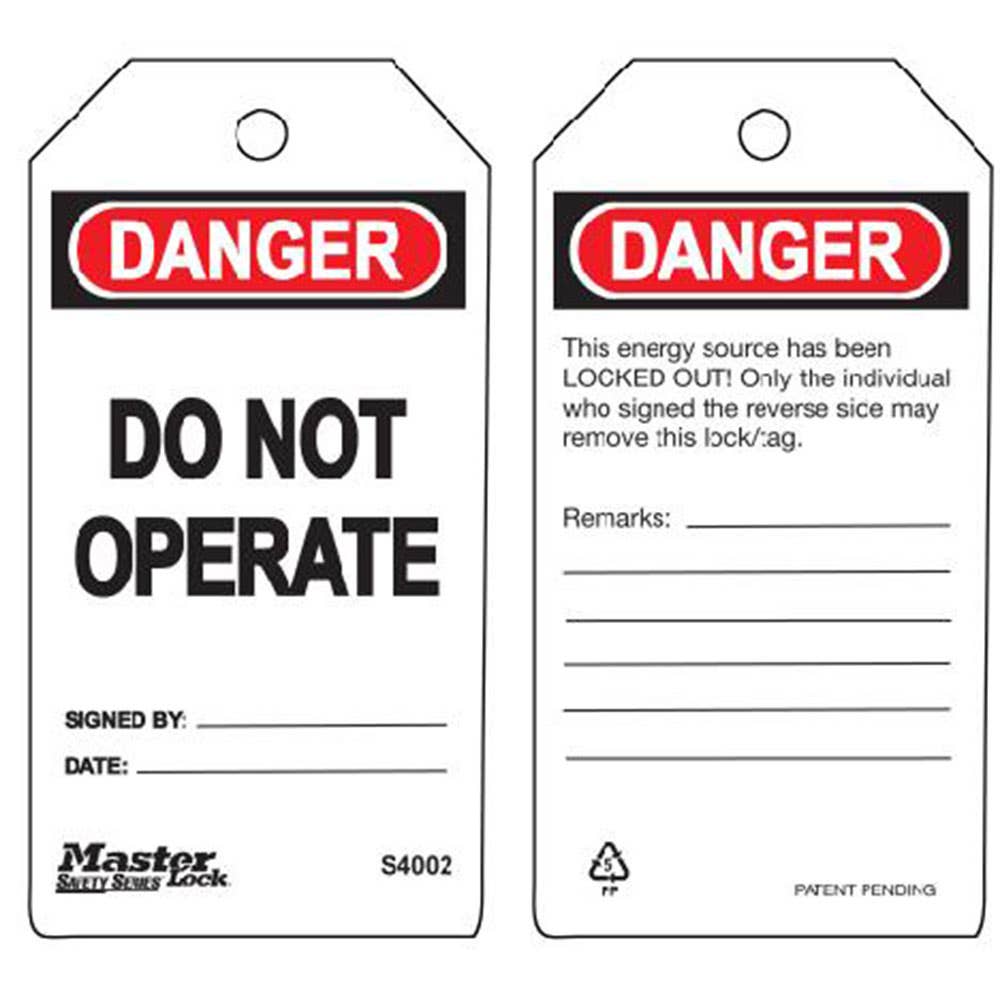 Guardian Extreme&trade; Reusable Danger Do Not Operate Safety Tags 6 Pack 60019261 S4002