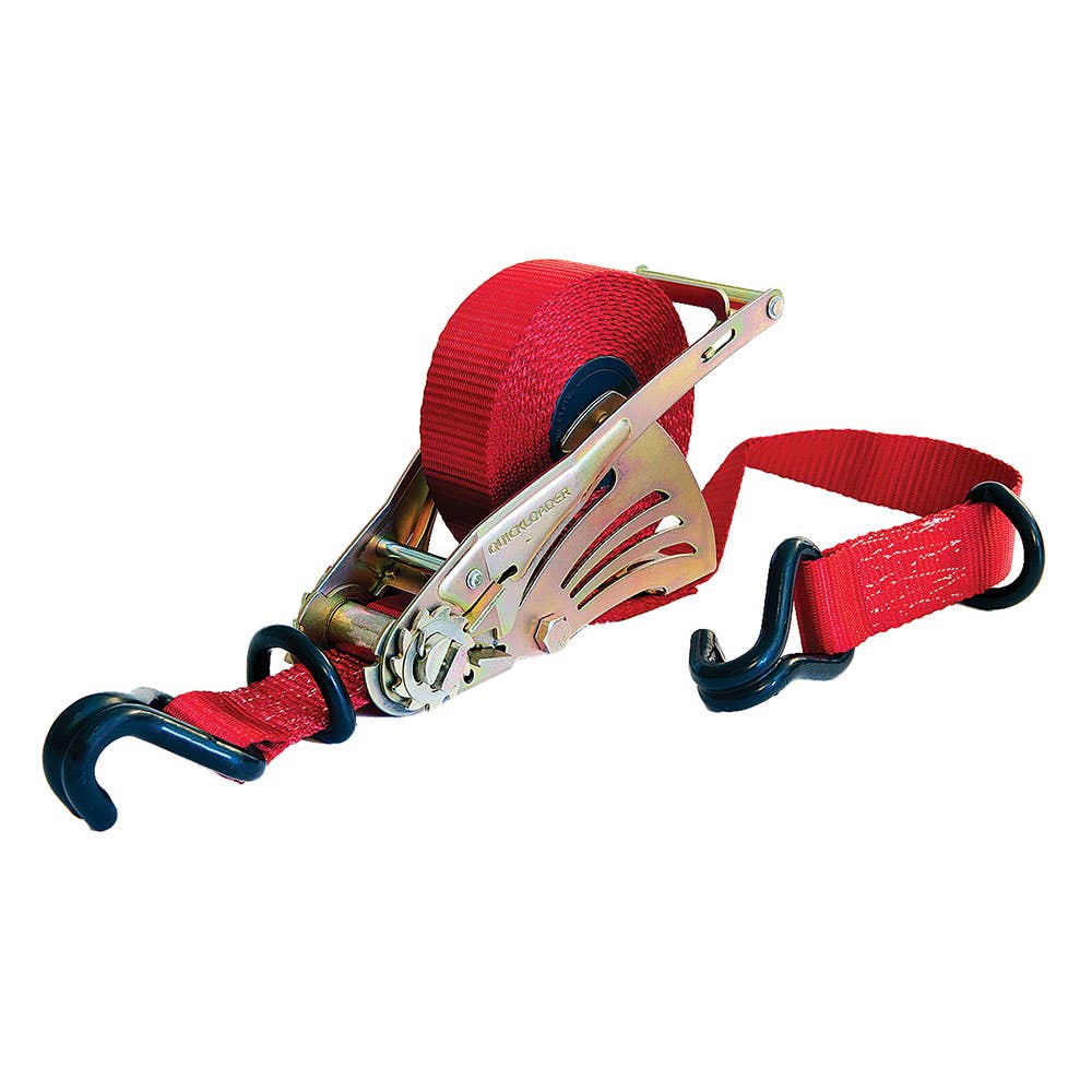Strap Tie Down Ratchet + Hooks Retractable 3.3m 350kg Pk 2 Quickloader_60020838_QL0420