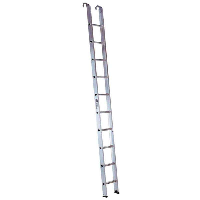 Ladder Aluminium Single + Hooks 2.40m 150kg SI082H 60021279 SI082H