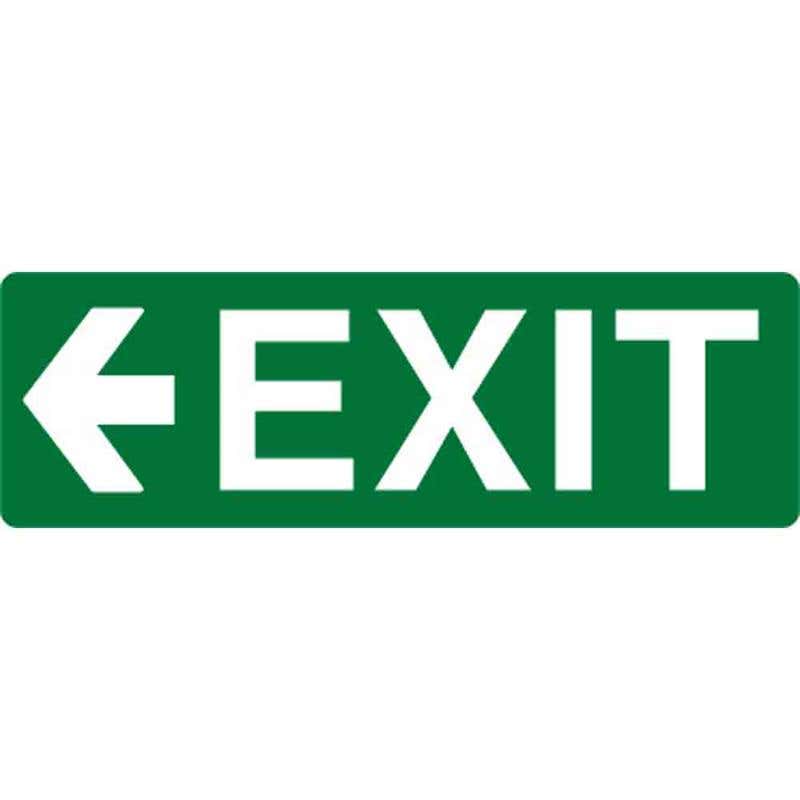 Sign EXIT + Arrow Left Luminous 150 x 450mm Metal 88895208 PE1BM
