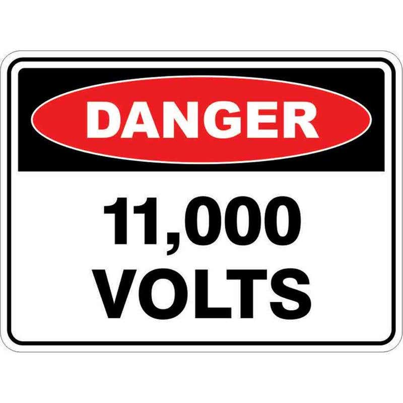 Sign DANGER 11000 VOLTS 300 x 225mm Fluted 60034644 D110003022F