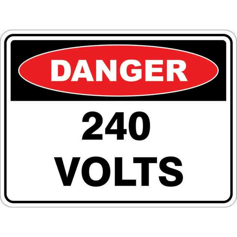 Sign DANGER 240 VOLTS 300 x 225mm Fluted 60034652 D240V3022F