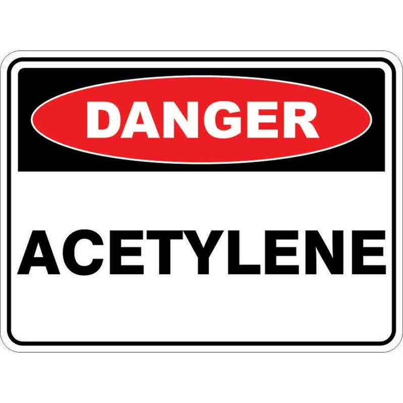 Sign DANGER ACETYLENE 300 x 225mm Fluted 60034697 DACET3022F