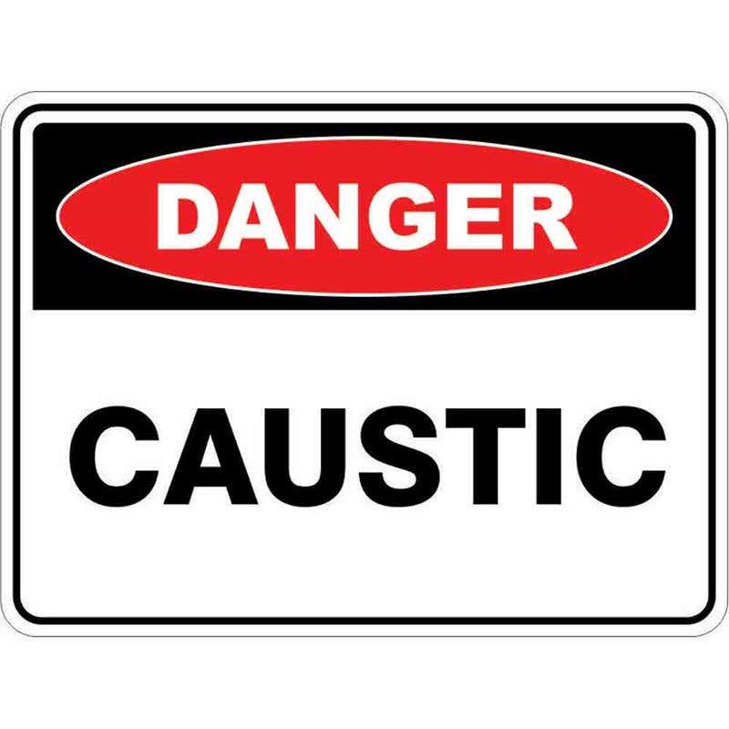 Sign DANGER CAUSTIC 300 x 225mm Fluted 60034805 DCAUS3022F