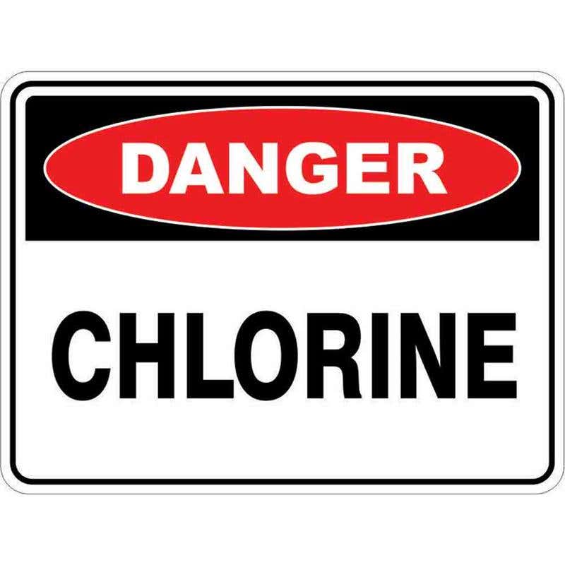 Sign DANGER CHLORINE 300 x 225mm Fluted 60034852 DCHLO3022F