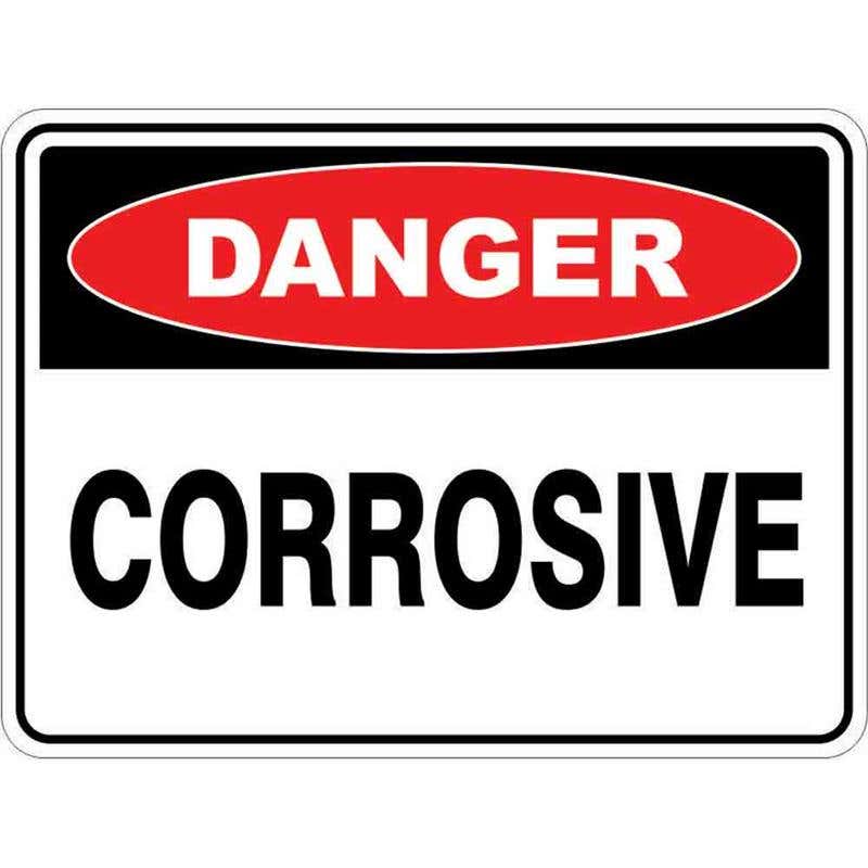Sign DANGER CORROSIVE 300 x 225mm Fluted 60034919 DCORR3022F