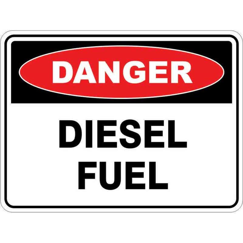 Sign DANGER DIESEL FUEL 300 x 225mm Fluted 60034957 DDIES3022F