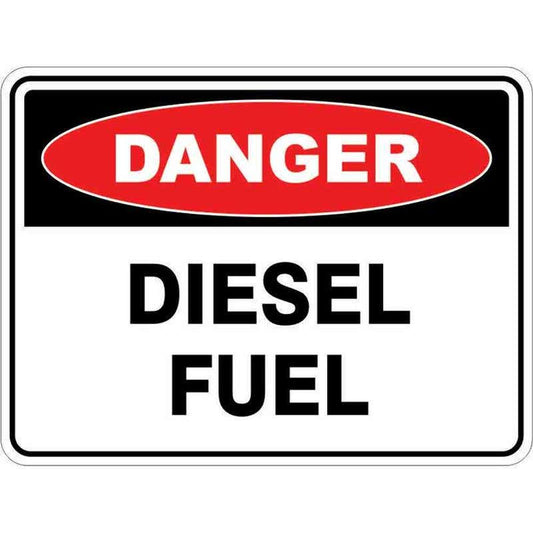 Sign DANGER DIESEL FUEL 300 x 225mm Fluted 60034957 DDIES3022F
