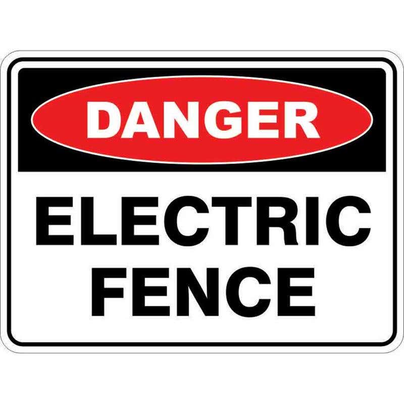 Sign DANGER ELECTRIC FENCE 300 x 225mm Fluted 60035020 DELFE3022F