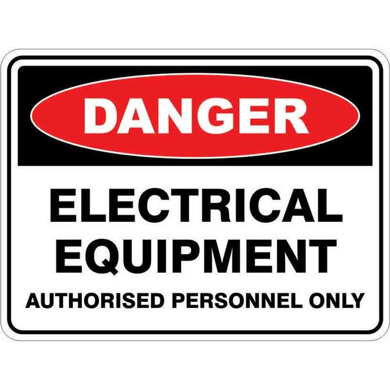 Sign DANGER ELECTRICAL EQUIPMENT AUTHORISED PERSONNEL ONLY 300 x 225mm Flut 60035033 DELEQ3022F