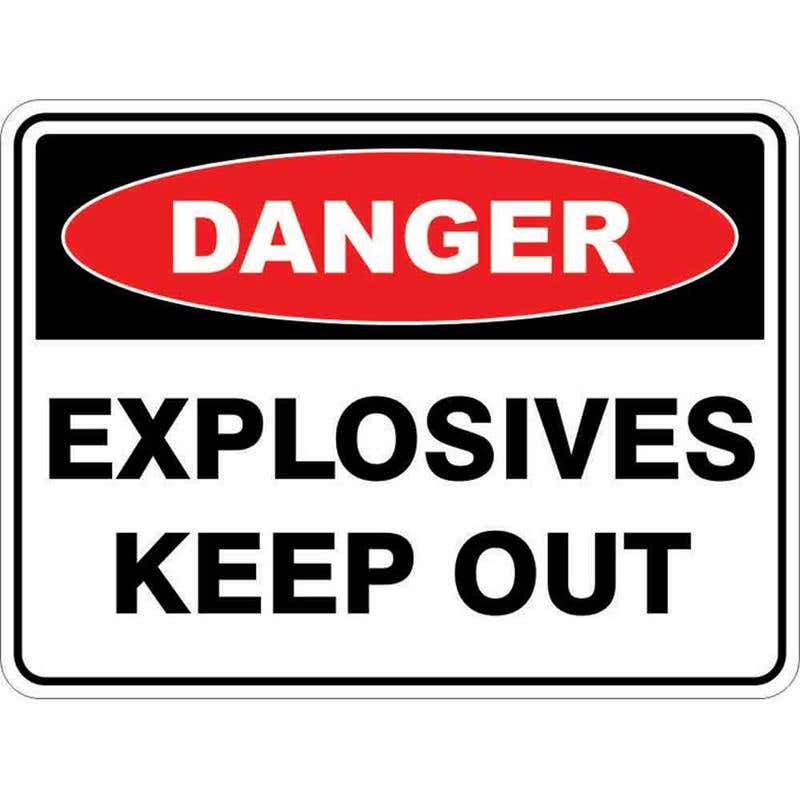 Sign DANGER EXPLOSIVES KEEP OUT 300 x 225mm Fluted 60035071 DEXKO3022F