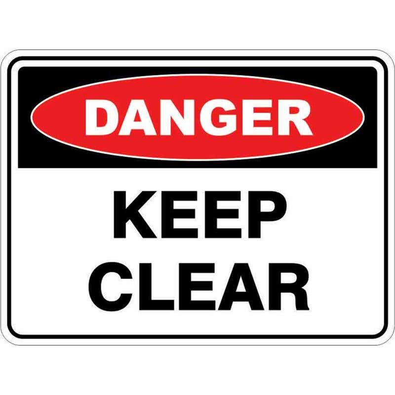 Sign DANGER KEEP CLEAR 300 x 225mm Fluted 60035208 DKECL3022F