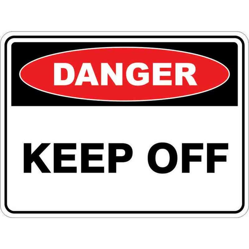 Sign DANGER KEEP OFF 300 x 225mm Fluted 60035236 DKOFF3022F