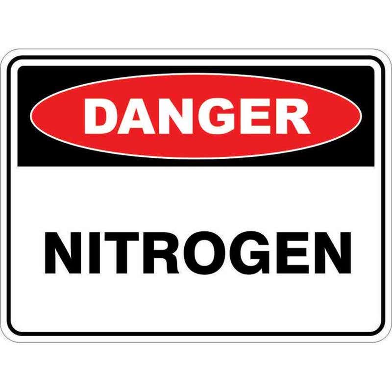 Sign DANGER NITROGEN 300 x 225mm Fluted 60035286 DNITR3022F