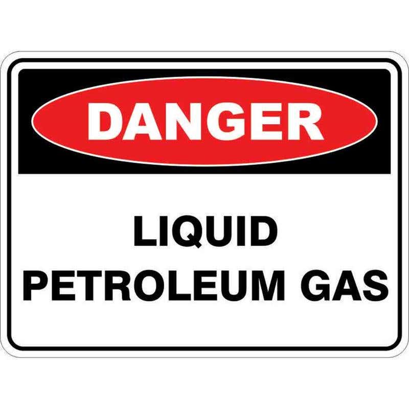 Sign DANGER LIQUID PETROLEUM GAS 300 x 225mm Fluted 60035351 DLPGA3022F