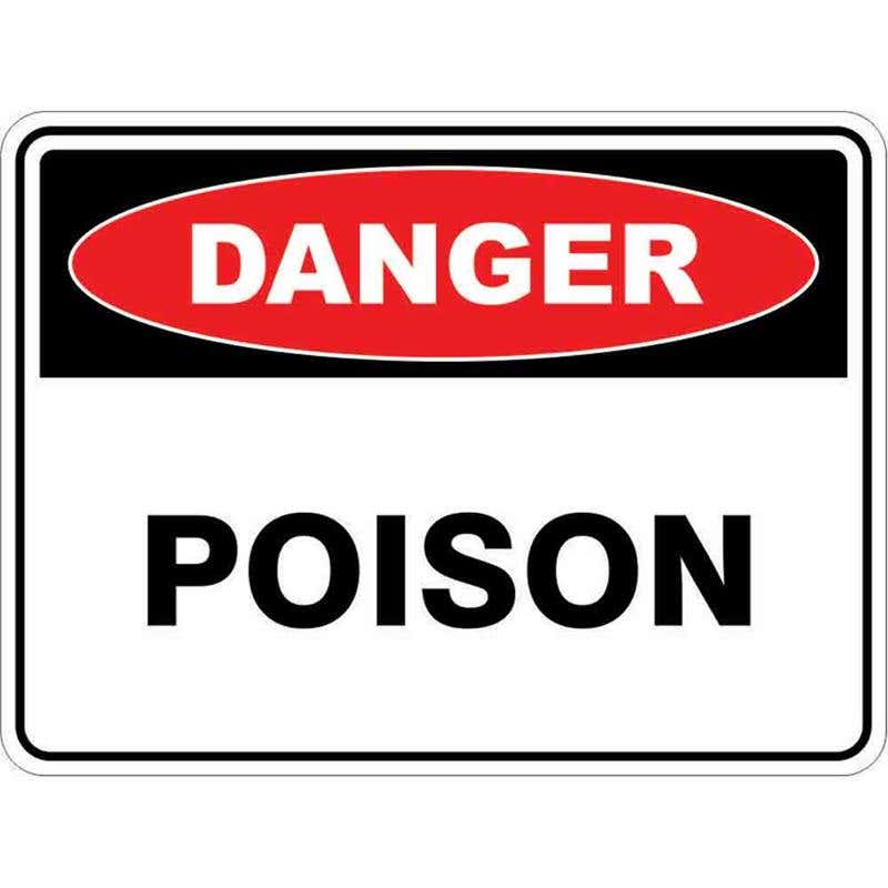 Sign DANGER POISON 300 x 225mm Fluted 60035365 DPOIS3022F