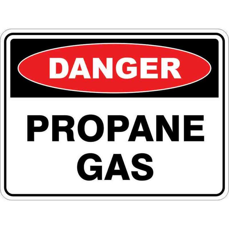 Sign DANGER PROPANE GAS 300 x 225mm Fluted 60035393 DPROP3022F