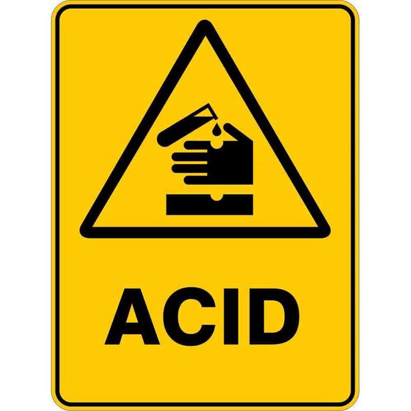 Sign WARNING ACID 300 x 225mm Flute 60035546 WACID3022F