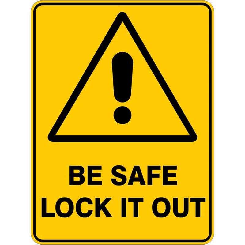 Sign WARNING BE SAFE LOCK IT OUT 300 x 225mm Flute 60035585 WBSLO3022F