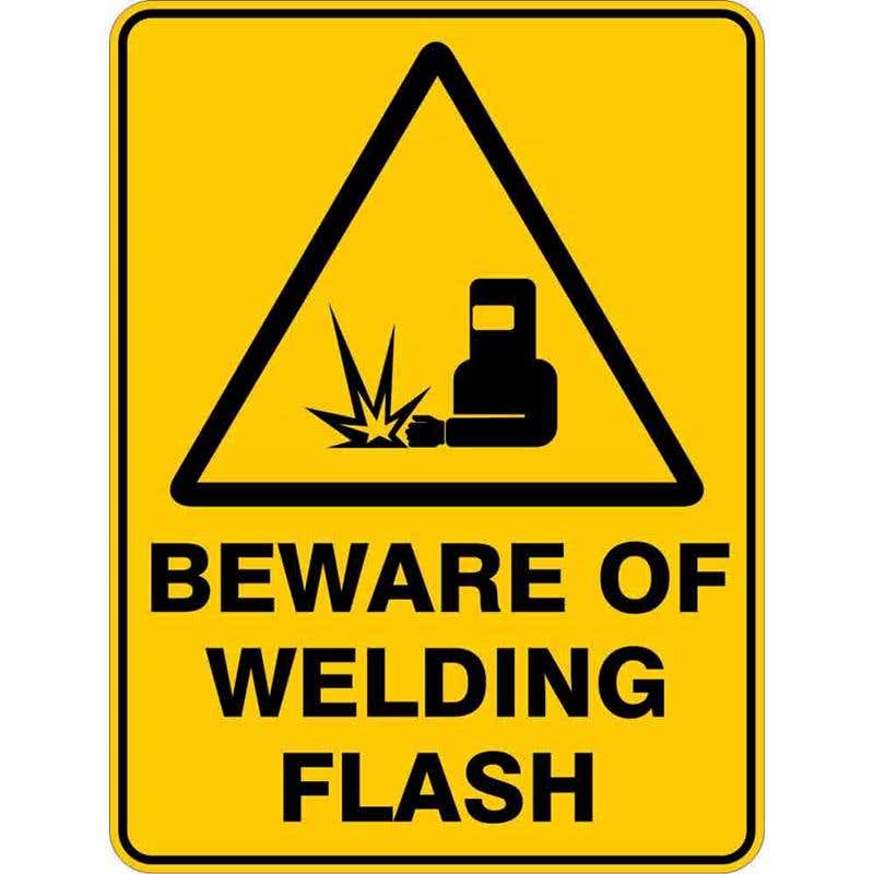 Sign WARNING BEWARE OF WELDING FLASH 300 x 225mm Flute 60035647 WBWFL3022F