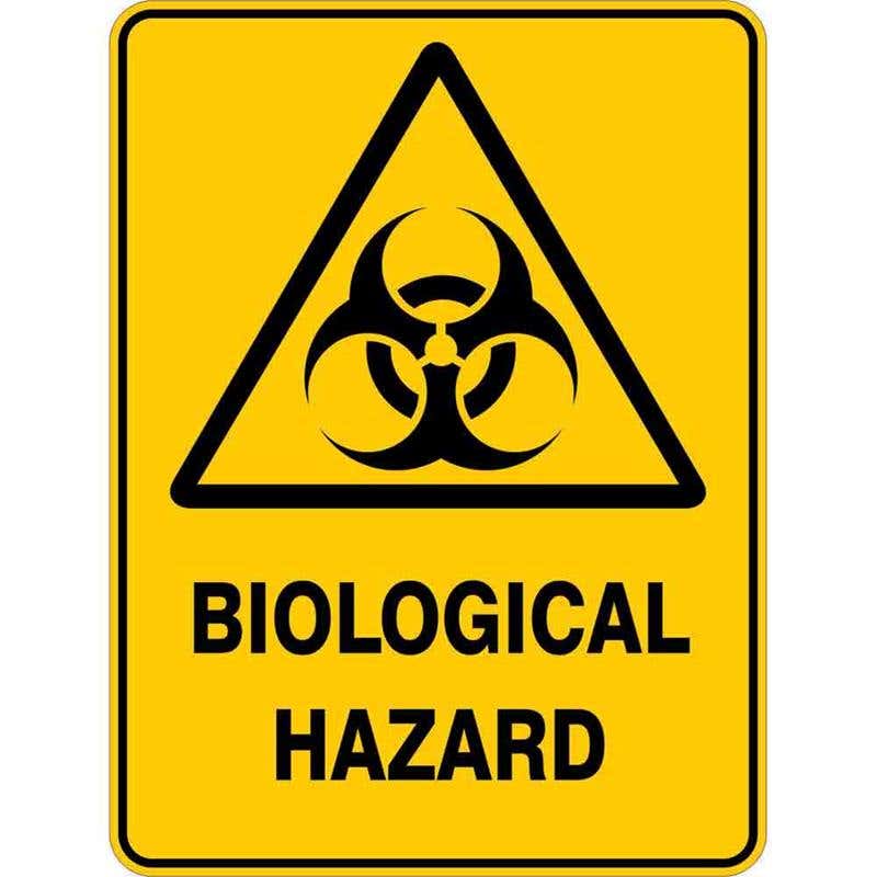 Sign WARNING BIOLOGICAL HAZARD 300 x 225mm Flute 60035687 WBIHA3022F