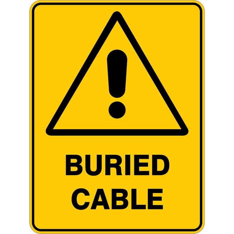 Sign WARNING BURIED CABLE 300 x 225mm Flute 60035714 WBURC3022F