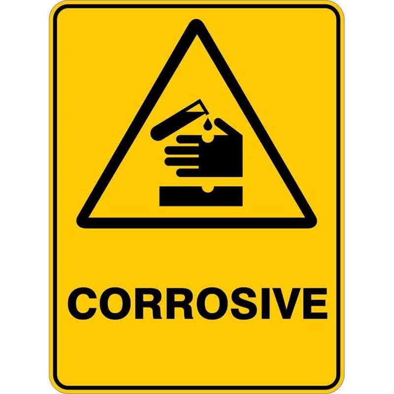 Sign WARNING CORROSIVE 300 x 225mm Flute 60035769 WCORR3022F