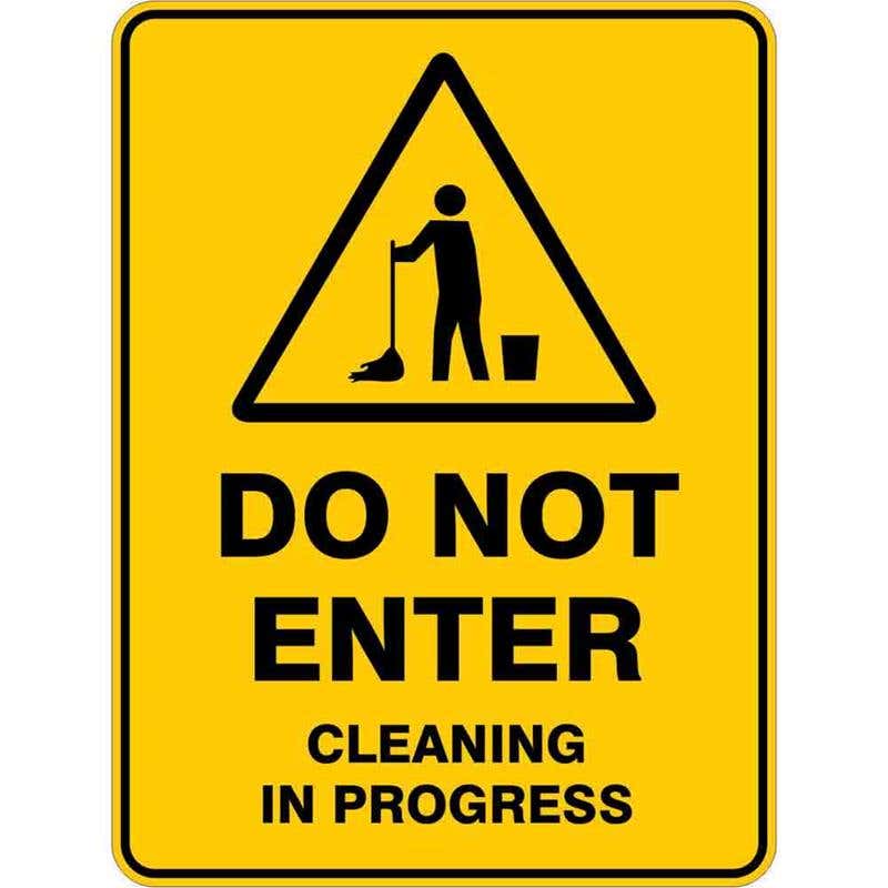 Sign WARNING DO NOT ENTER CLEANING IN PROGRESS 300 x 225mm Flute 60035796 WDNEN3022F