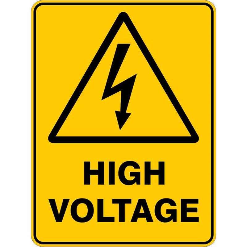 Sign WARNING HIGH VOLTAGE 300 x 225mm Flute 60035883 WHIVO3022F