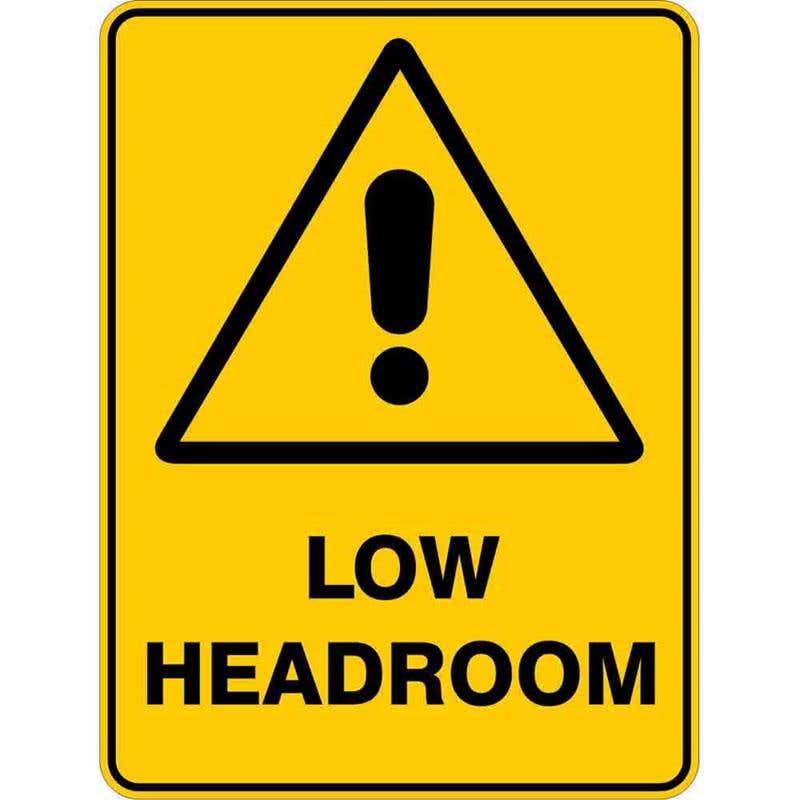 Sign WARNING LOW HEADROOM 300 x 225mm Flute 60036017 WLHDR3022F