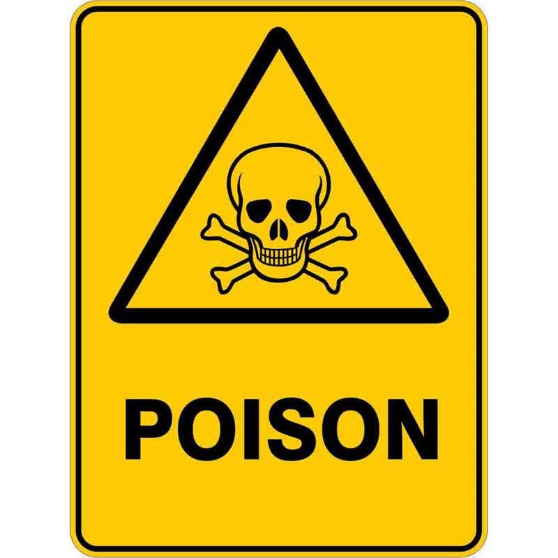 Sign WARNING POISON 300 x 225mm Flute 60036112 WPOIS3022F