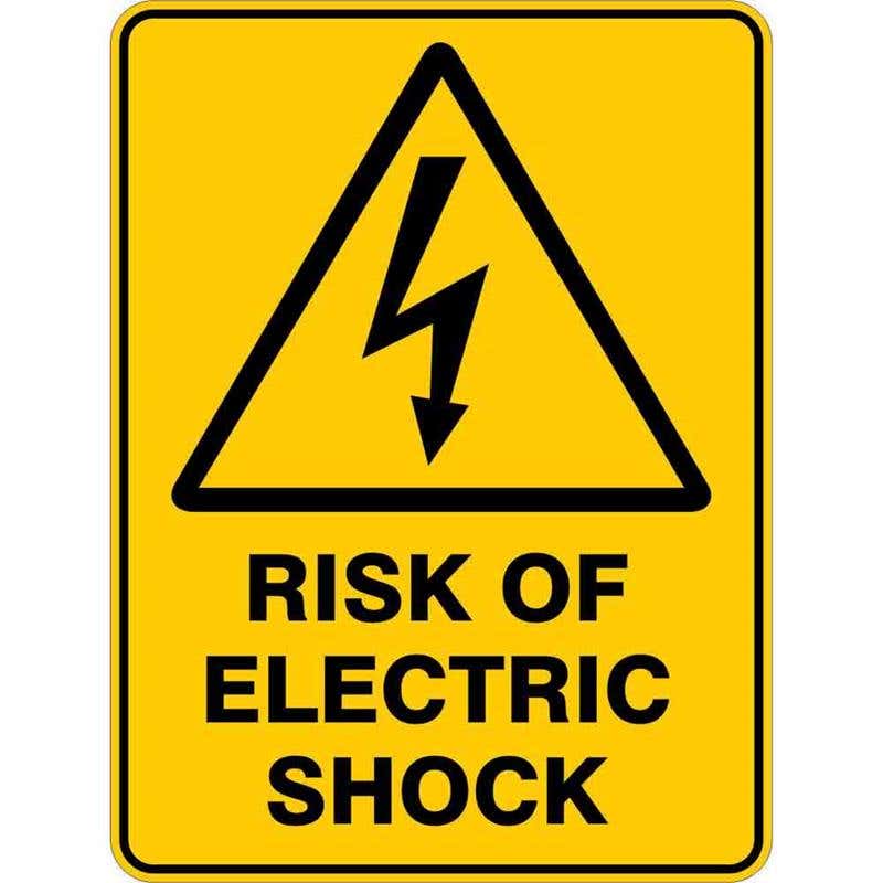 Sign WARNING RISK OF ELECTRIC SHOCK 300 x 225mm Flute 60036152 WROES3022F