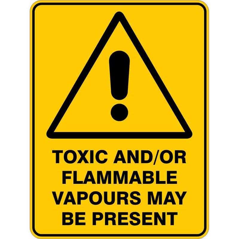 Sign WARNING TOXIC AND/OR FLAMMABLE VAPOURS MAY BE PRES.. 300 x 225mm Flute 60036281 WTAFV3022F