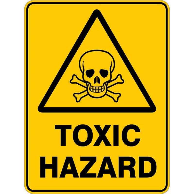 Sign WARNING TOXIC HAZARD 300 x 225mm Flute 60036295 WTOHA3022F