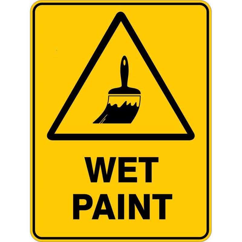 Sign WARNING WET PAINT 300 x 225mm Fluted 60036366 WWETP3022F