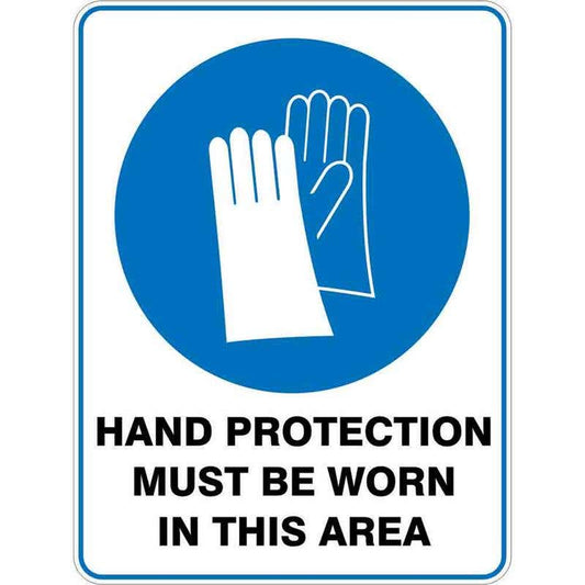 Sign HAND PROTECTION MUST BE WORN IN THIS AREA 300 x 225mm Fluted 60036542 MHAND3022F
