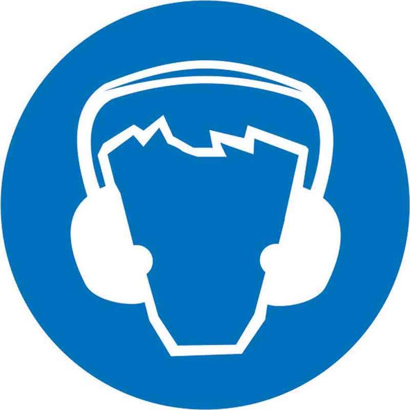 Pictogram Hearing Protection 100mm Diameter Pk 5 60036675 MPHEAR100DS